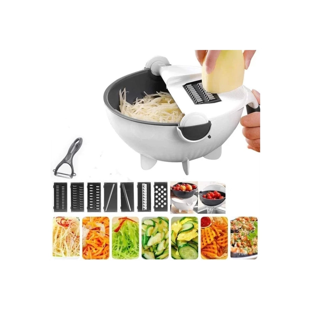 Mandolina Cortador de Verduras Multifunción | Rallador + Colador y Bowl Integrado