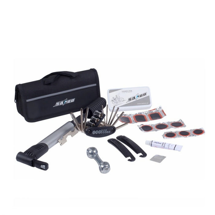 Kit Completo de Reparación de Bicicletas: Parches, Herramientas y Estuche
