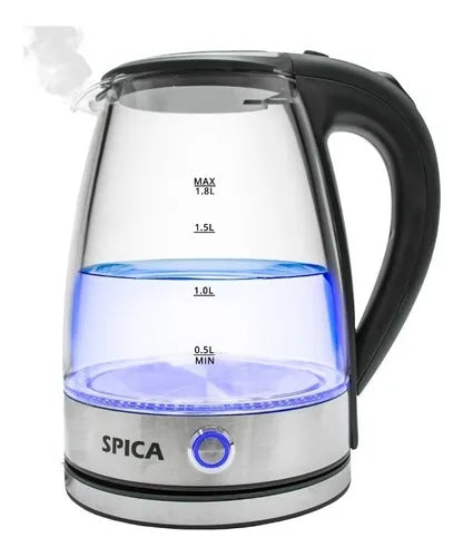 Jarra Eléctrica de Vidrio con Luz LED y Corte Automático para Mate/Té