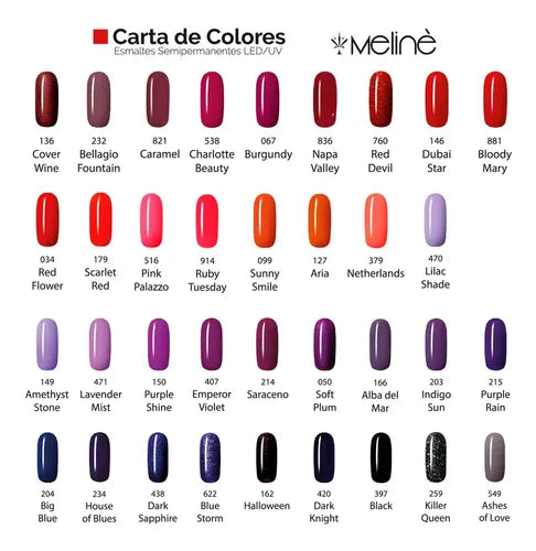 Kit de Esmaltes Semipermanentes Meliné | Incluye Removedor y Limas