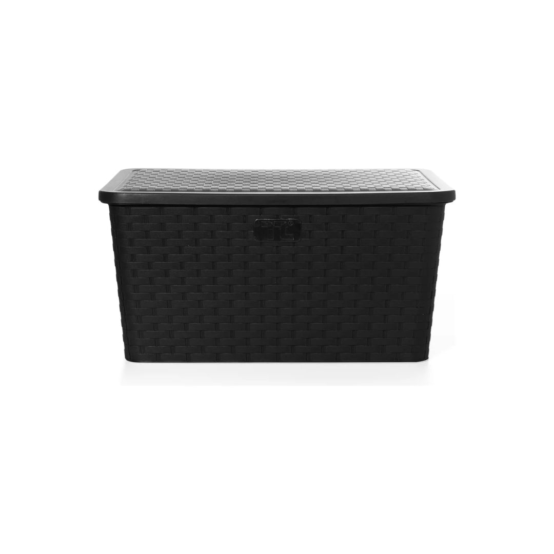 Cajas Organizadoras Símil Rattan Medianas con Tapa - Pack x6