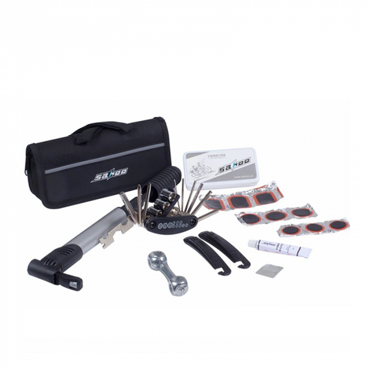 Kit Completo de Reparación de Bicicletas: Parches, Herramientas y Estuche