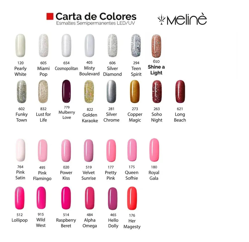 Kit de Esmaltes Semipermanentes Meliné | Incluye Removedor y Limas