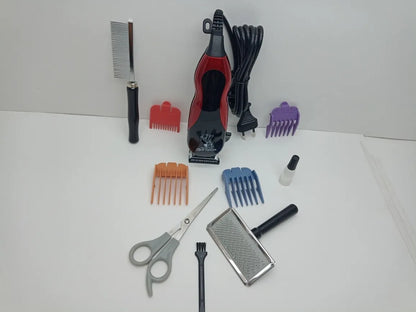 Kit Cortadora De Pelo Caninos + Accesorios Rojo