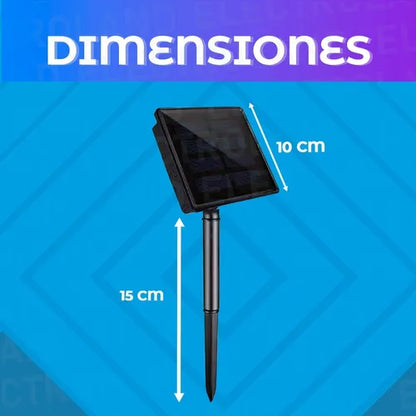 Guirnalda Solar LED para Exterior con 10 Bombillas | Luces Estilo Kermesse para Jardín, Patio y Terraza