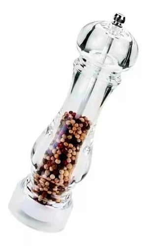 Pimentero Molinillo Sal y Pimienta Acrílico - Regulable para Cocina Gourmet