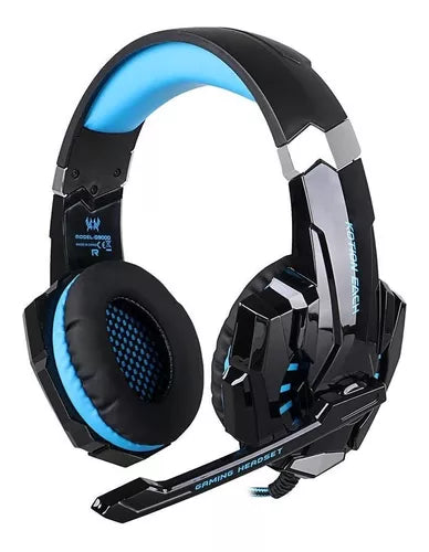 Auriculares Gamer Kotion Each G9000 (Negro y Azul) con Micrófono y Luz LED