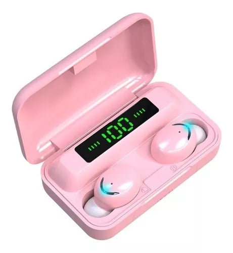 Auriculares Inalámbricos F9-5 (Rosa) con Power Bank