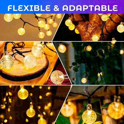 Guirnalda Solar LED para Exterior con 10 Bombillas | Luces Estilo Kermesse para Jardín, Patio y Terraza