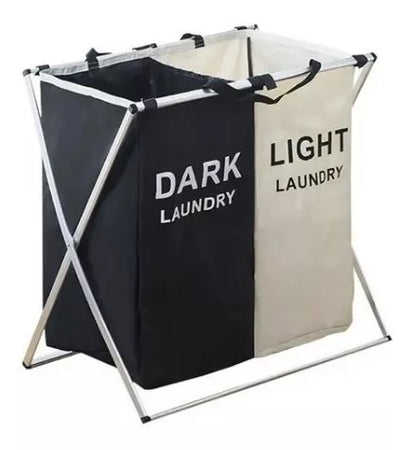 Cesto Ropa Sucia Doble Laundry - Canasto Bicolor con Tapa