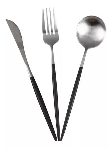 Set de Cubiertos Acero Inoxidable x18 Piezas | Juego Completo para 6 Personas (Colores Surtidos)