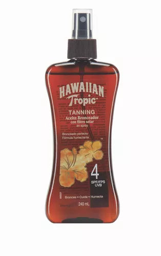 Aceite Bronceador Hawaiian Tropic Tanning Oil | FPS 4 en Spray 240ml