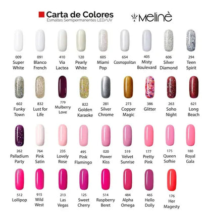 Kit de Esmaltes Semipermanentes Meliné | Incluye Removedor y Limas