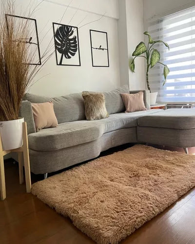 Alfombra Pelo Largo 1x1.50m - Piel Nórdica Antideslizante Lavable
