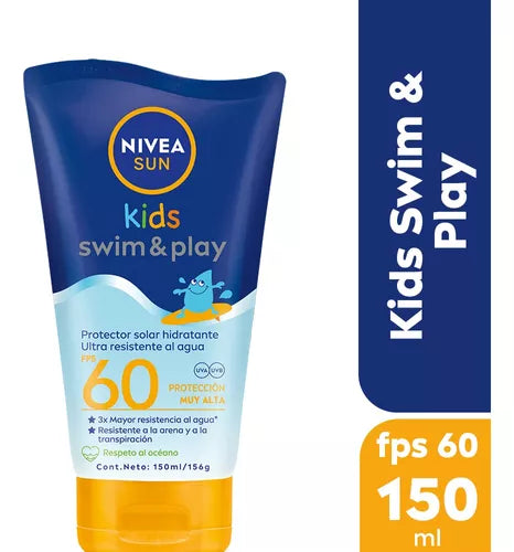 Protector Solar Nivea Sun Kids Swim &amp; Play Fps 60 - 150ml (Hasta agotar stock)