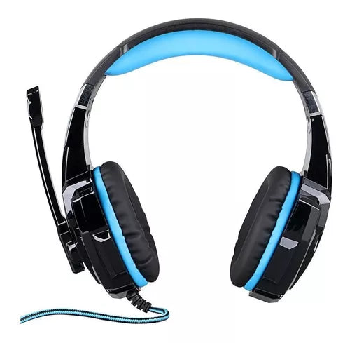 Auriculares Gamer Kotion Each G9000 (Negro y Azul) con Micrófono y Luz LED