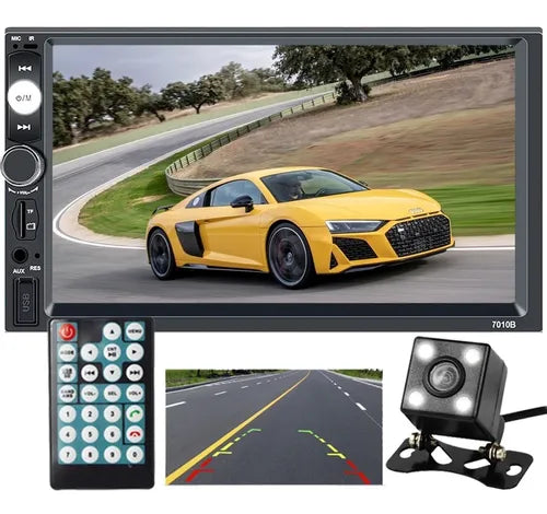 Estéreo Auto Doble DIN con Pantalla Táctil, Mirrorlink y Cámara de Reversa