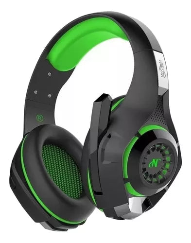 Auriculares Gamer Nisuta NSAUG300 con Micrófono, LED y Sonido HD (Negro y Verde)