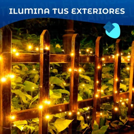 Guirnalda Solar LED para Exterior con 10 Bombillas | Luces Estilo Kermesse para Jardín, Patio y Terraza