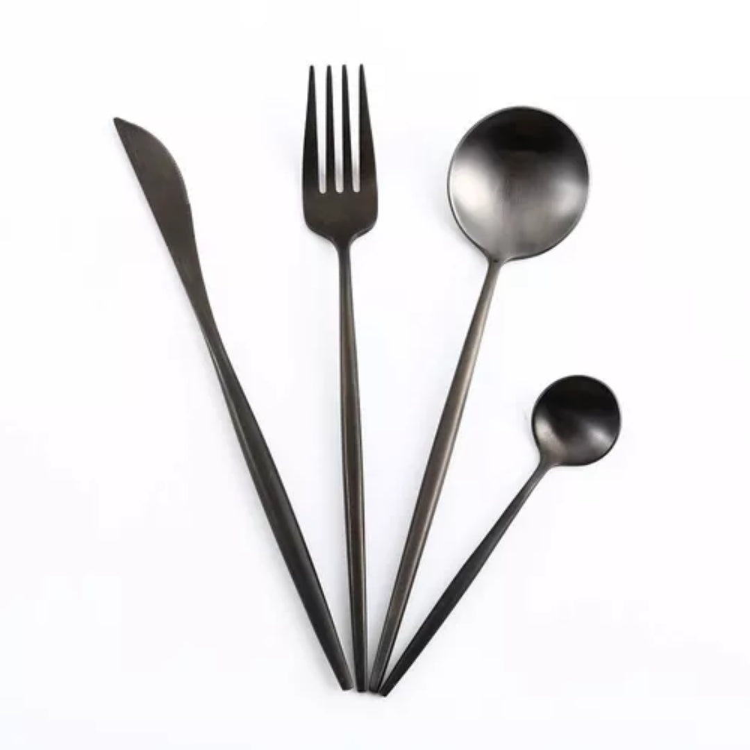 Set Cubiertos 24 Piezas Dorado Luxury - Acero Inoxidable, Elegante y Fino