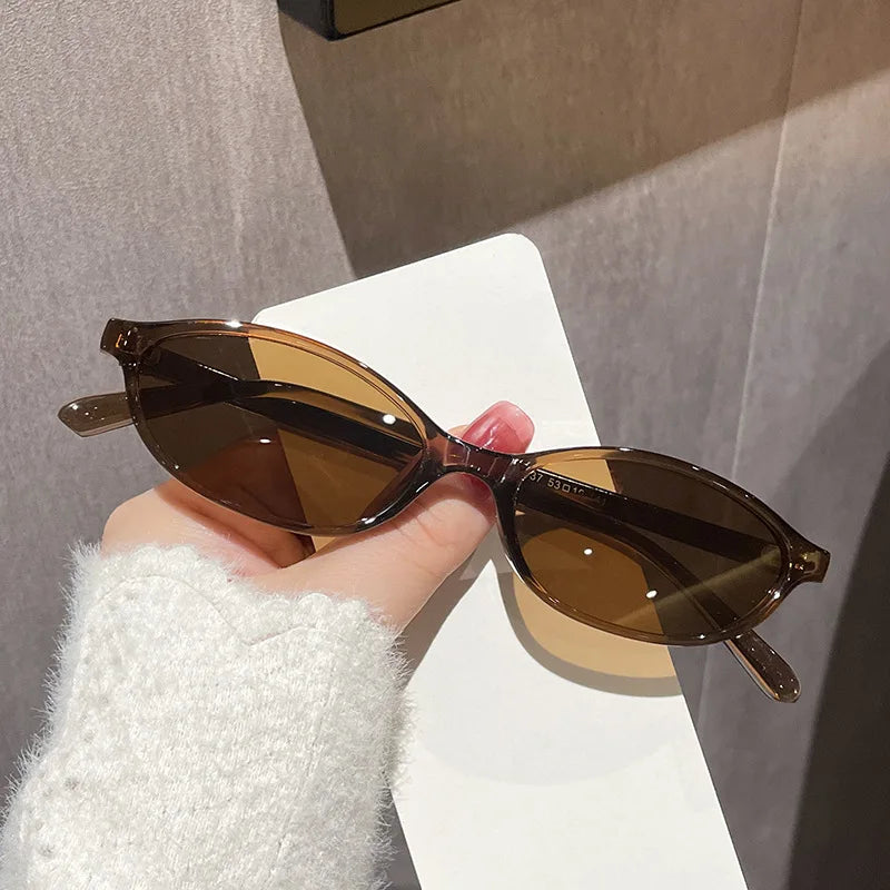Gafas de Sol Retro con Montura Ovalada Pequeña, Estilo Leopardo para Mujer