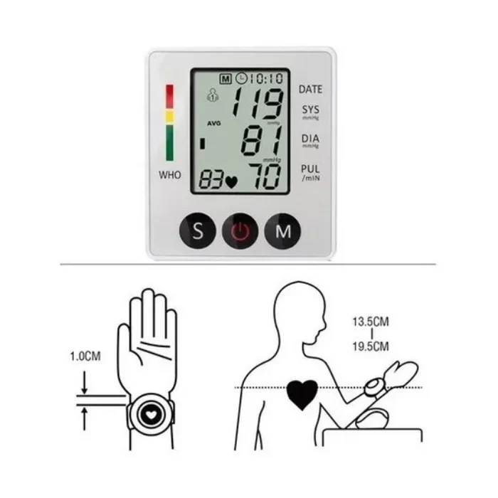 Tensiómetro Digital de Muñeca | Medidor de Presión Arterial Automático