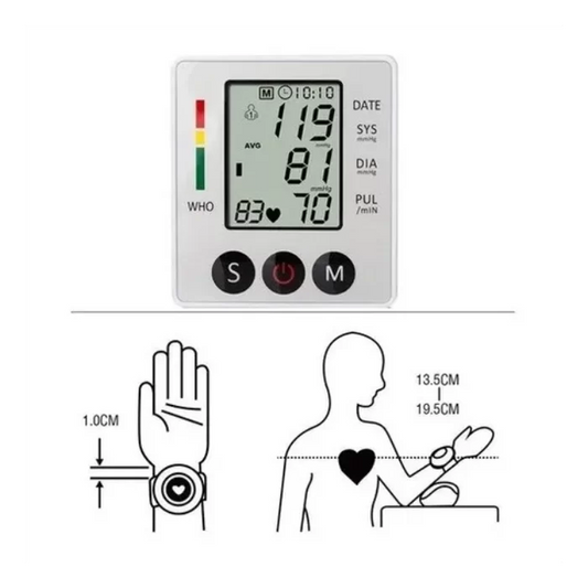 Tensiómetro Digital de Muñeca | Medidor de Presión Arterial Automático